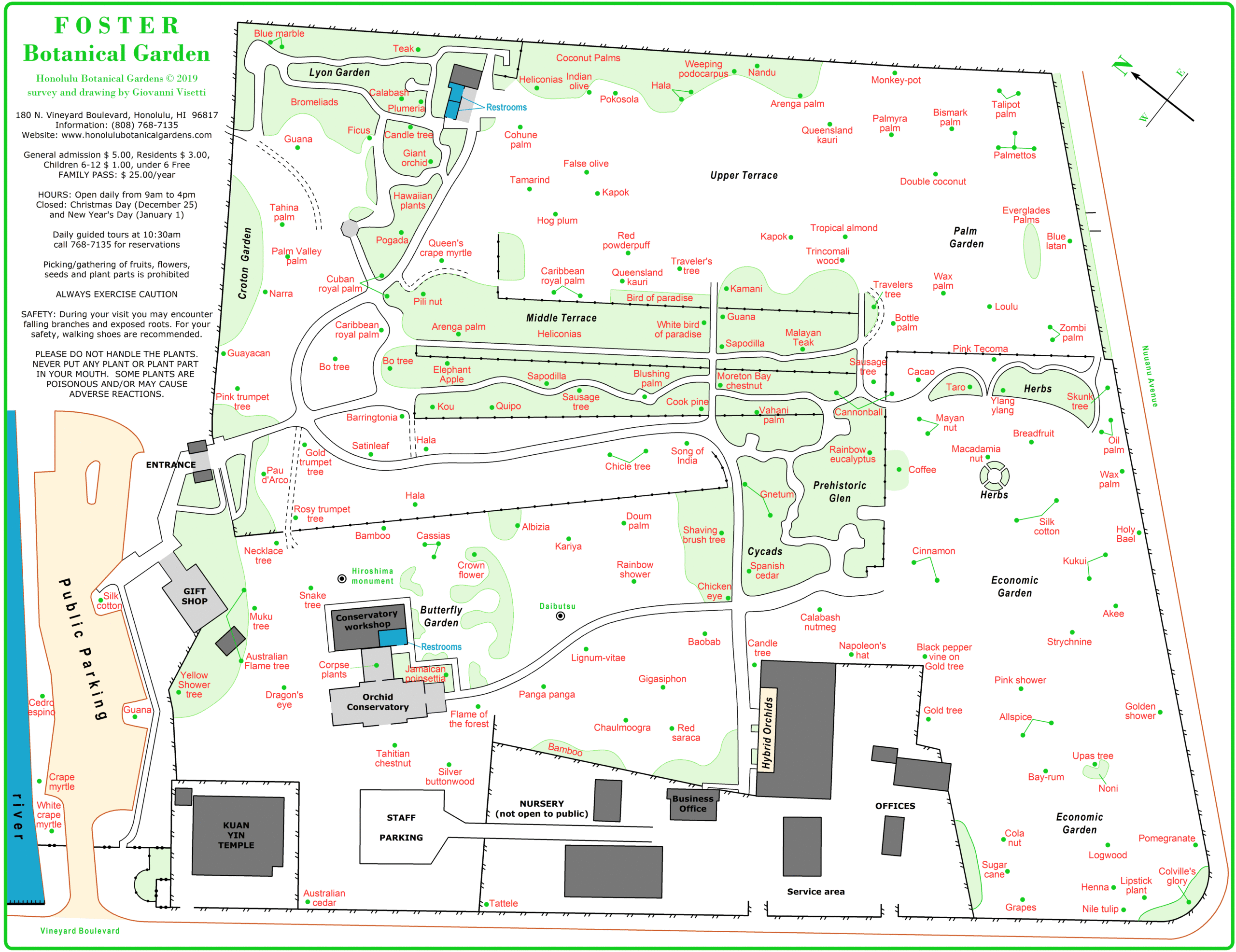 Fosters Botanical Garden Map